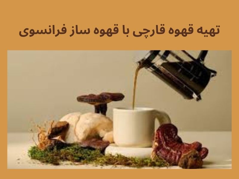 تهیه قهوه قارچی با قهوه ساز فرانسه