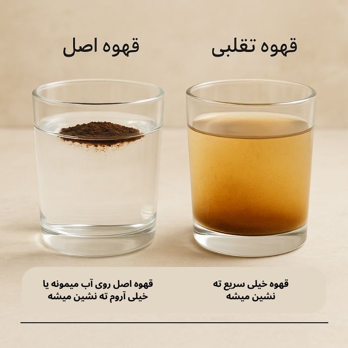 تست آب سرد برای تشخیص قهوه اصل